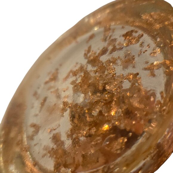 MCM Lucite Acrylic Candleholder Gold Flake Mid Century Candlestick Taper Holder - Picture 15 of 16